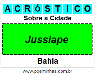 Acróstico Para Imprimir Sobre a Cidade Jussiape