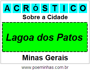 Acróstico Para Imprimir Sobre a Cidade Lagoa dos Patos