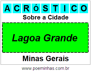 Acróstico Para Imprimir Sobre a Cidade Lagoa Grande