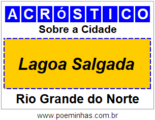 Acróstico Para Imprimir Sobre a Cidade Lagoa Salgada