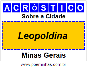 Acróstico Para Imprimir Sobre a Cidade Leopoldina