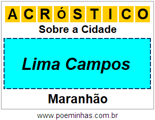 Acróstico Para Imprimir Sobre a Cidade Lima Campos