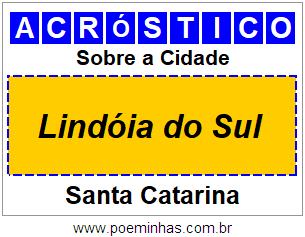 Acróstico Para Imprimir Sobre a Cidade Lindóia do Sul