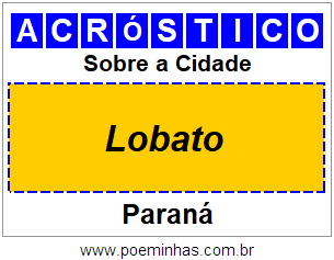 Acróstico Para Imprimir Sobre a Cidade Lobato