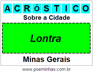 Acróstico Para Imprimir Sobre a Cidade Lontra