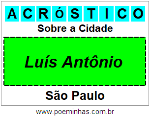 Acróstico Para Imprimir Sobre a Cidade Luís Antônio