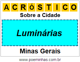 Acróstico Para Imprimir Sobre a Cidade Luminárias