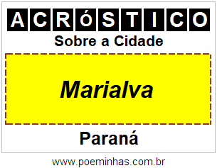 Acróstico Para Imprimir Sobre a Cidade Marialva