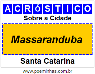 Acróstico Para Imprimir Sobre a Cidade Massaranduba