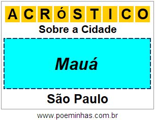 Acróstico Para Imprimir Sobre a Cidade Mauá