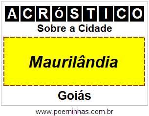 Acróstico Para Imprimir Sobre a Cidade Maurilândia