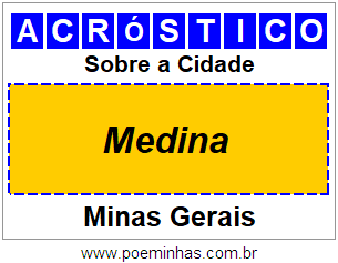 Acróstico Para Imprimir Sobre a Cidade Medina