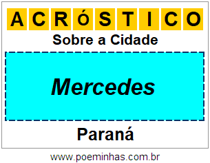 Acróstico Para Imprimir Sobre a Cidade Mercedes