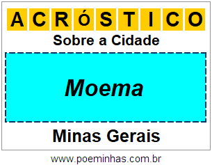 Acróstico Para Imprimir Sobre a Cidade Moema