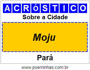 Acróstico Para Imprimir Sobre a Cidade Moju