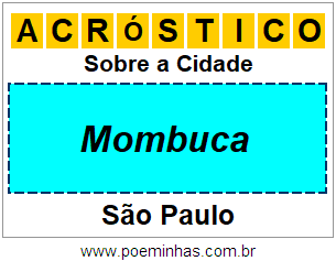 Acróstico Para Imprimir Sobre a Cidade Mombuca