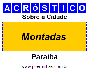 Acróstico Para Imprimir Sobre a Cidade Montadas