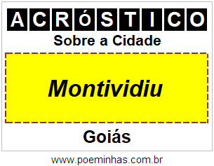 Acróstico Para Imprimir Sobre a Cidade Montividiu