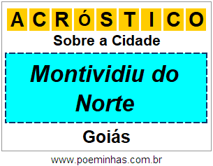 Acróstico Para Imprimir Sobre a Cidade Montividiu do Norte