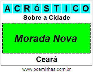 Acróstico Para Imprimir Sobre a Cidade Morada Nova