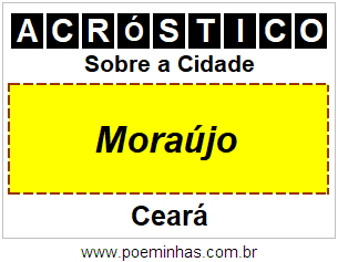 Acróstico Para Imprimir Sobre a Cidade Moraújo