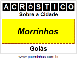 Acróstico Para Imprimir Sobre a Cidade Morrinhos