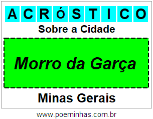 Acróstico Para Imprimir Sobre a Cidade Morro da Garça