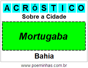 Acróstico Para Imprimir Sobre a Cidade Mortugaba