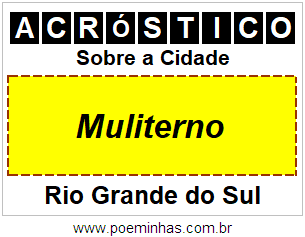 Acróstico Para Imprimir Sobre a Cidade Muliterno