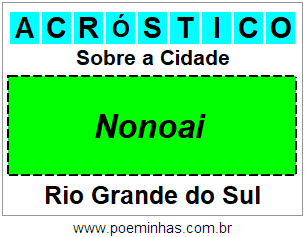 Acróstico Para Imprimir Sobre a Cidade Nonoai