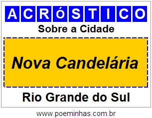 Acróstico Para Imprimir Sobre a Cidade Nova Candelária