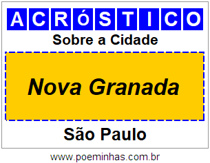 Acróstico Para Imprimir Sobre a Cidade Nova Granada