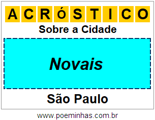 Acróstico Para Imprimir Sobre a Cidade Novais