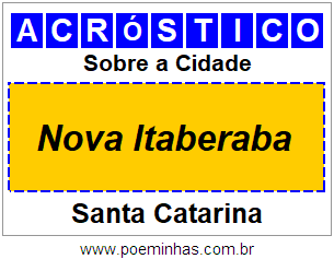 Acróstico Para Imprimir Sobre a Cidade Nova Itaberaba