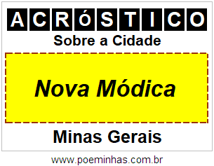 Acróstico Para Imprimir Sobre a Cidade Nova Módica