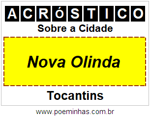 Acróstico Para Imprimir Sobre a Cidade Nova Olinda