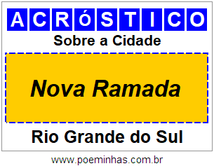 Acróstico Para Imprimir Sobre a Cidade Nova Ramada