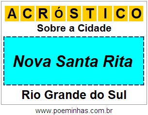 Acróstico Para Imprimir Sobre a Cidade Nova Santa Rita