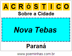 Acróstico Para Imprimir Sobre a Cidade Nova Tebas