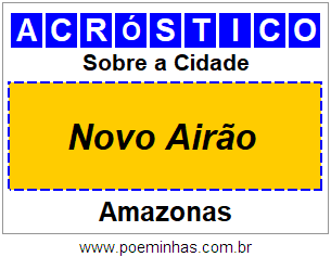 Acróstico Para Imprimir Sobre a Cidade Novo Airão