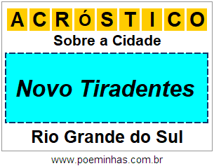 Acróstico Para Imprimir Sobre a Cidade Novo Tiradentes