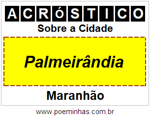 Acróstico Para Imprimir Sobre a Cidade Palmeirândia