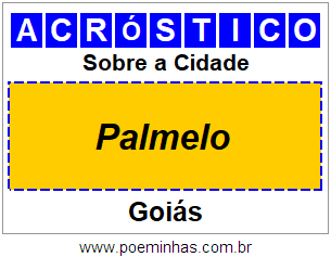 Acróstico Para Imprimir Sobre a Cidade Palmelo