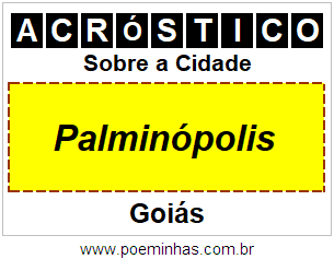 Acróstico Para Imprimir Sobre a Cidade Palminópolis