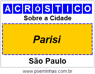 Acróstico Para Imprimir Sobre a Cidade Parisi