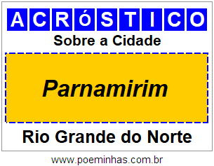 Acróstico Para Imprimir Sobre a Cidade Parnamirim