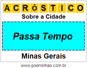 Acróstico Para Imprimir Sobre a Cidade Passa Tempo