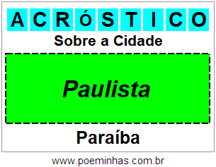 Acróstico Para Imprimir Sobre a Cidade Paulista