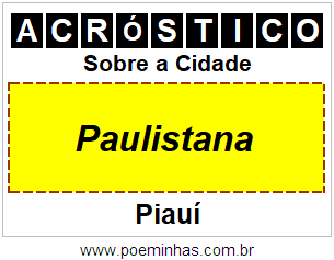 Acróstico Para Imprimir Sobre a Cidade Paulistana