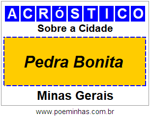 Acróstico Para Imprimir Sobre a Cidade Pedra Bonita